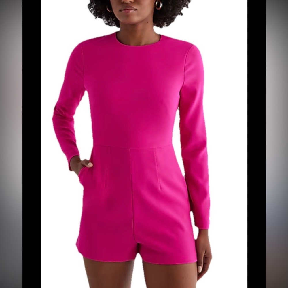 Express Fuchsia Long Sleeve jumpsuit
